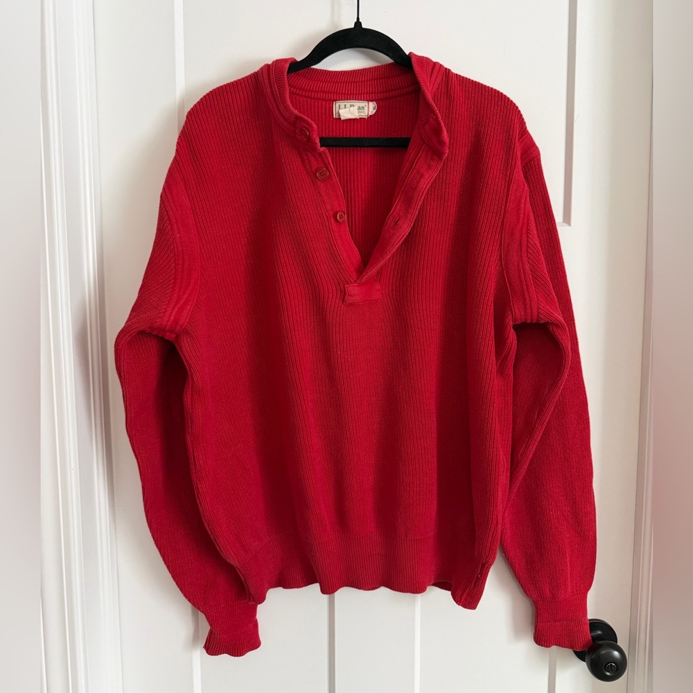 SOLD Vintage 90s L.L. Bean men’s red Christmas sweater size XL
